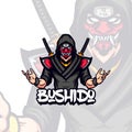 Dark Cloth Bushido Ronin Samurai Mascot Illustration